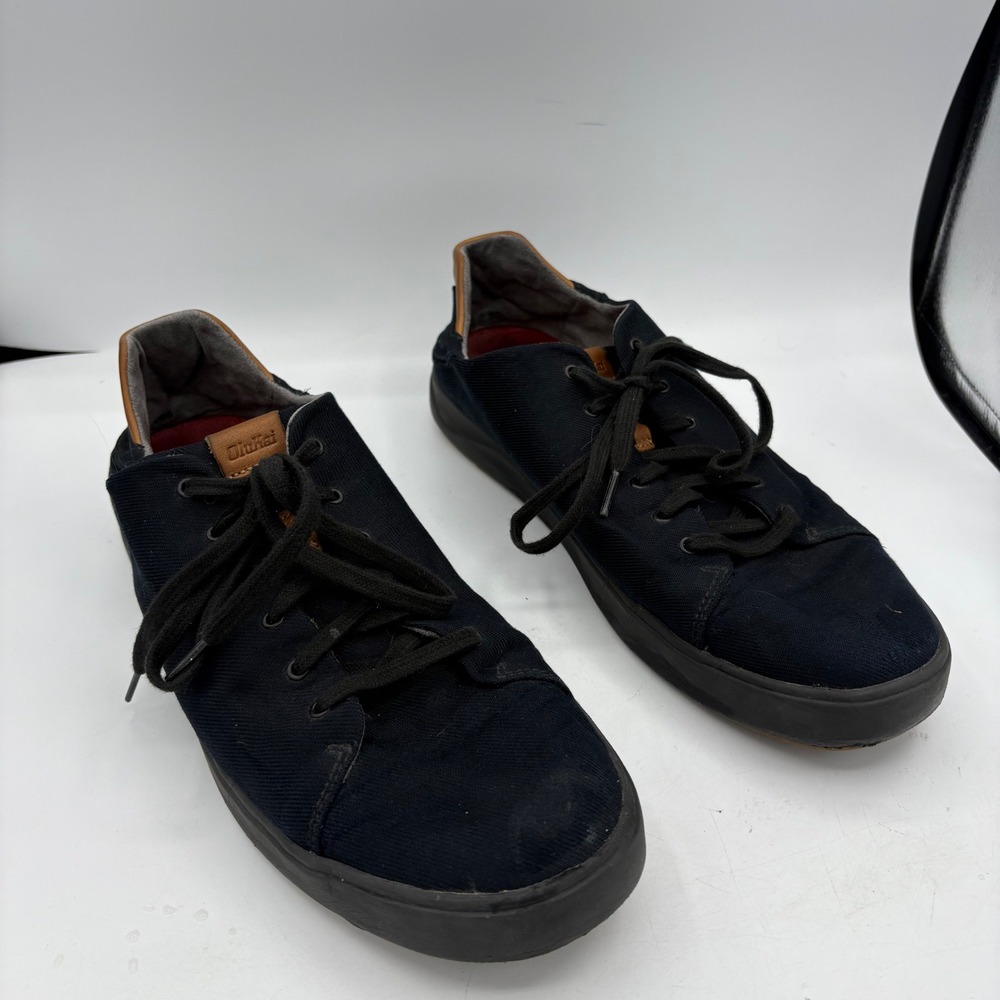 OluKai Lae'ahi Li Shoes Mens Size 13 Black Textile Lace Casual Comfort Sneakers